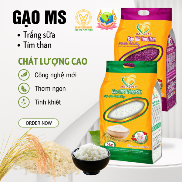 Gạo MS Trắng sữa - Tím than